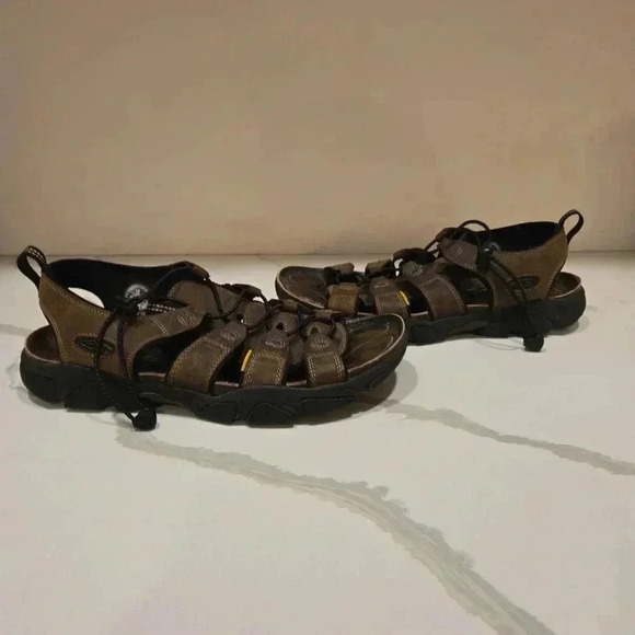 Keen Daytona Mens Leather Waterproof Open Toe Hiking Sandals Brown Size 12 - Picture 1 of 10